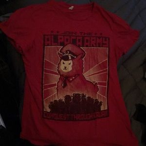 Funny Alpaca Army Tshirt  Youth XL